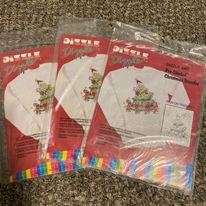 3 Christmas tree iron on transfers